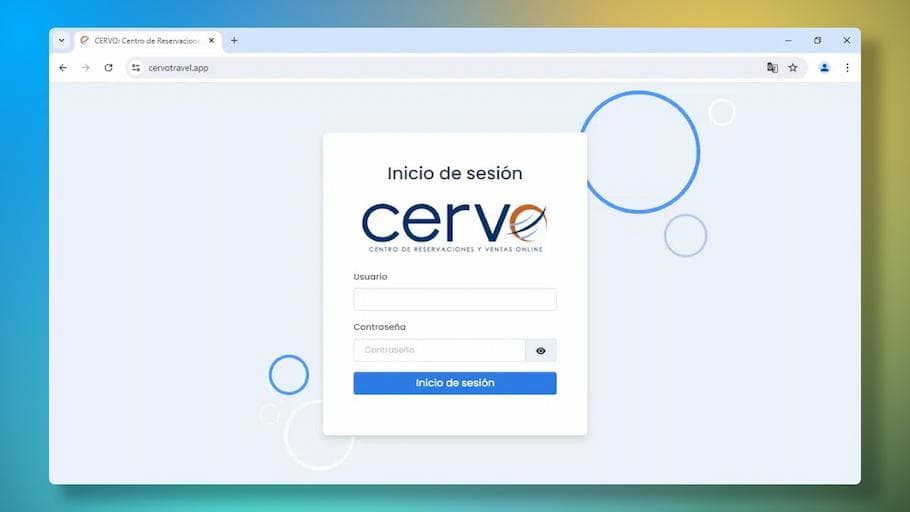 Pagina de inicio de sesion de CERVO